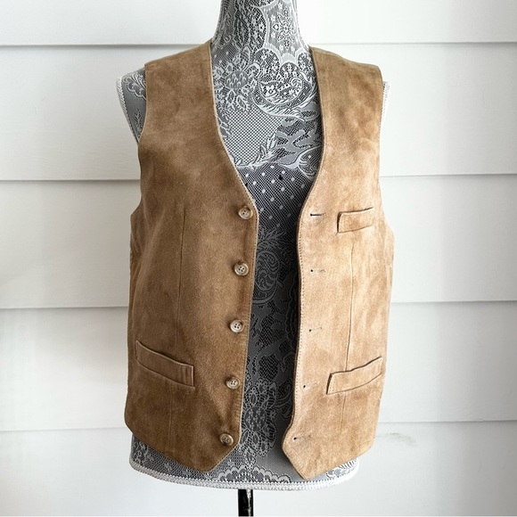 Tan Suede Vest Men’s Boho Western Festival - Picture 7 of 7